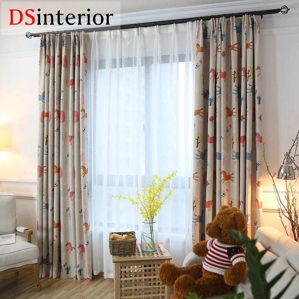 

DSinterior high quality cartoon printing curtain for children kids room
