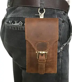 

FOR MOTOROLA MOTO G7 PLUS Genuine Leather Mobile Phone Cover Case Pocket Hip Belt Pack Waist Bag Father Gift For Xiaomi Redmi Go