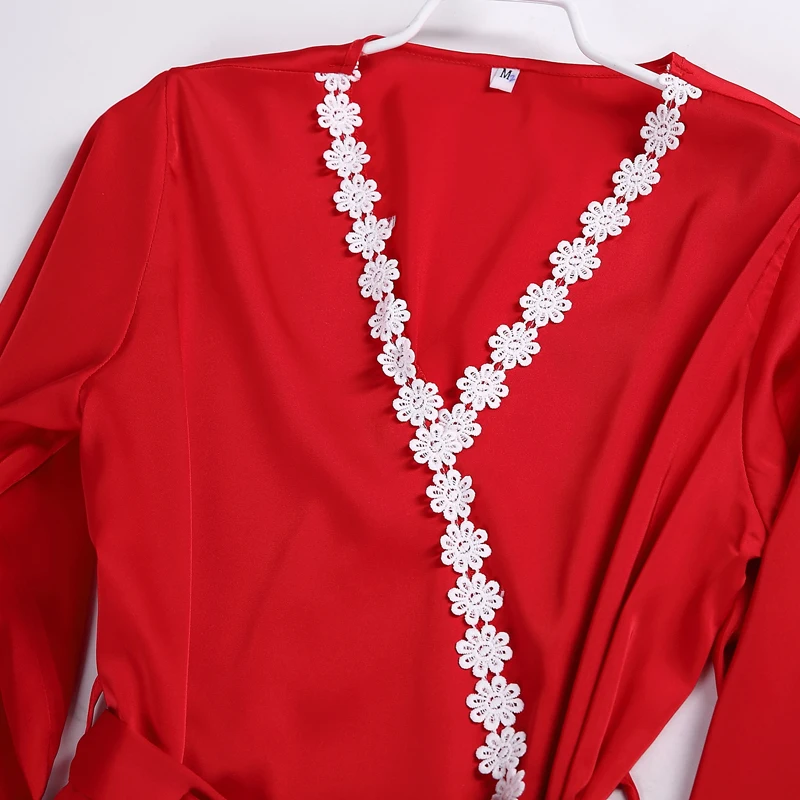 Red silk like nighgown suits (5)