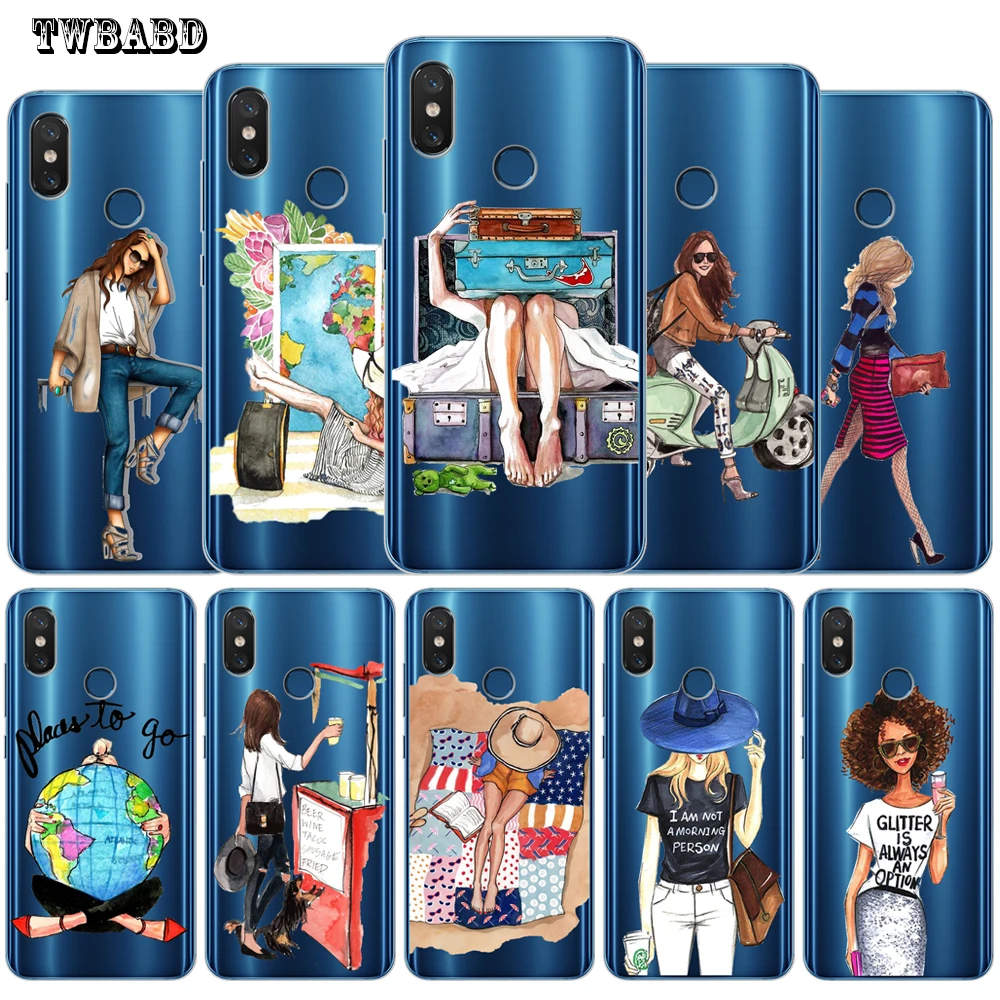 

Fashion Girl Soft Silicone Case For Xiaomi Redmi 4X 4A 5A 5 Plus Note 7 4X 5A 5 6 Pro 6 6A 6Pro Xiaomi 5X 6X 8 A2 Lite Capa