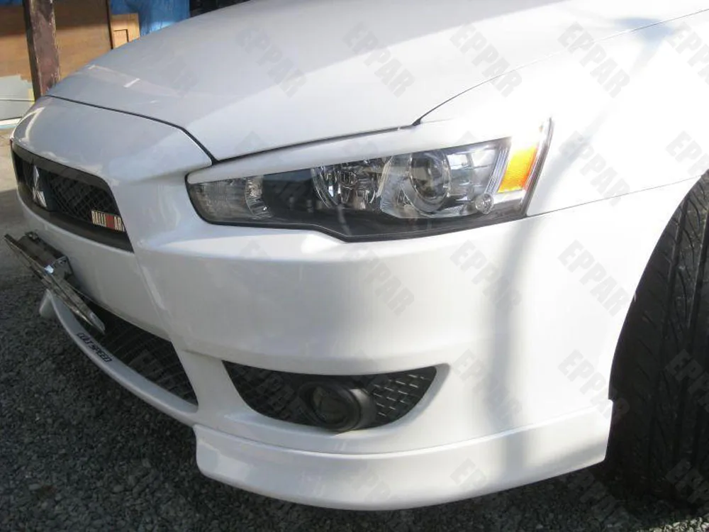 

Unpainted Fiberglass Headlight Eyelids Eyebrows for 2008-2014 Mitsubishi Lancer Evo 10 EX GTS