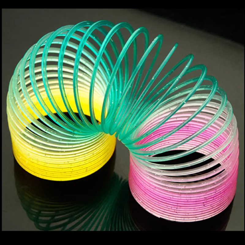 6 см Детские Волшебные пластиковые радужные весенние цветные детские круглые эластичные кольца антистресс креативная Радужная антистрессовая игрушка - Цвет: Magic Plastic Rainb