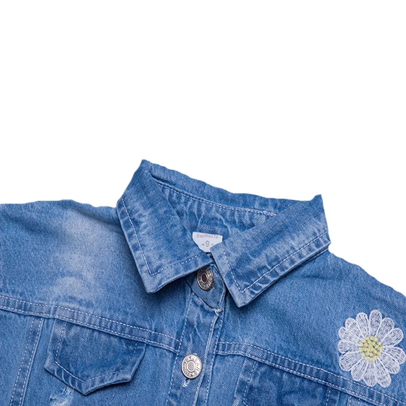 Новинка 2017 года джинсовые пальто для девочек детские куртки осенняя одежда