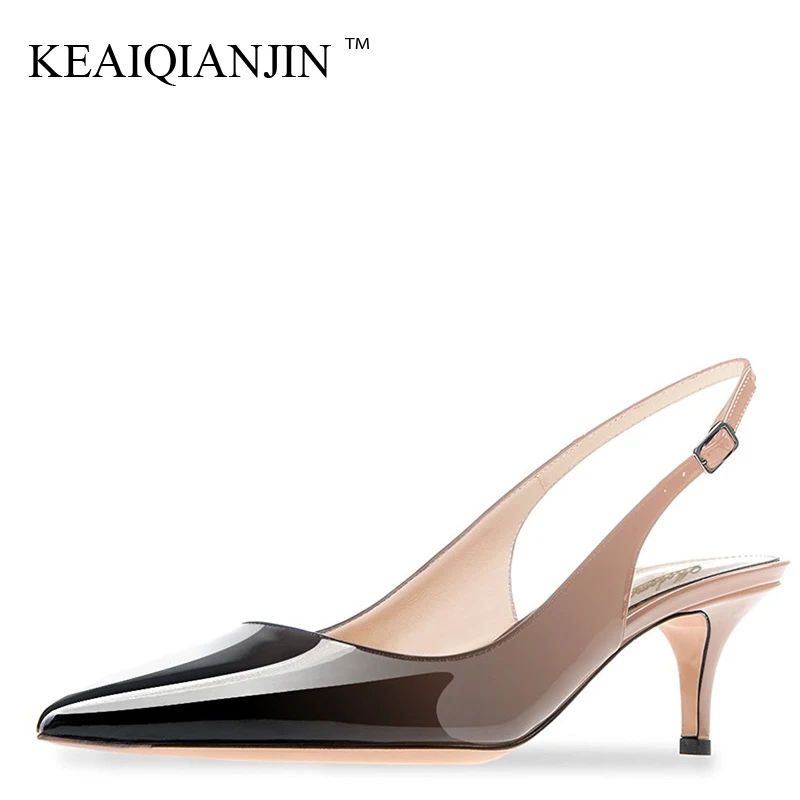 

KEAIQIANJIN Women Purple Heels Leopard Sandals Plus Size 43 44 Low Heel Shoes Leopard Sandals Sexy Green Summer Wedding Pumps