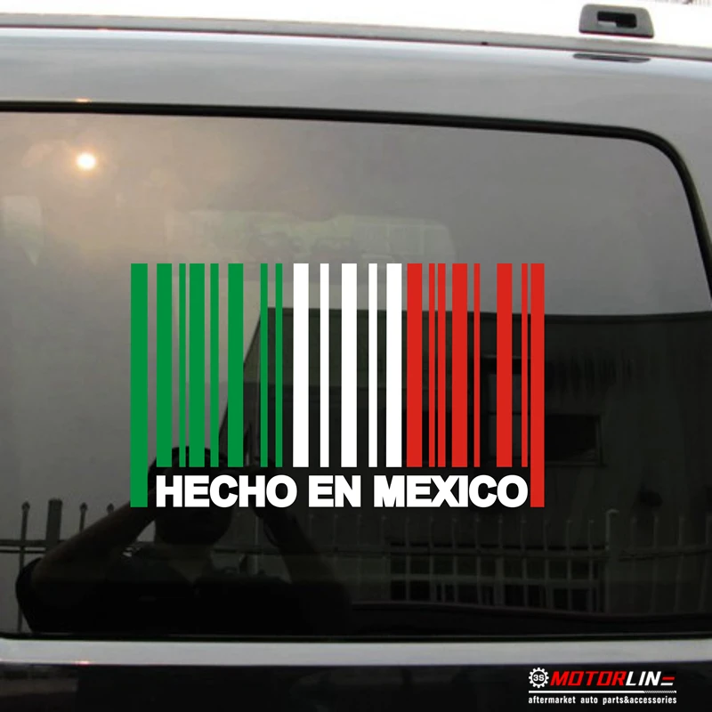 

Made In Mexico Hecho En Mexico Flag Barcode Decal Sticker Car Vinyl no bkgrd