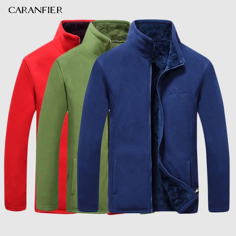 CARANFIER 3 шт Мужские Зимние флисовые куртки из флиса уличные спортивные теплые