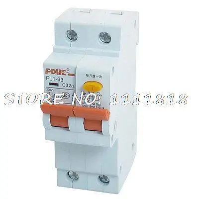 

AC 230V 32 Amp 4500A 2P 2 Poles Miniature Circuit Breaker DIN Rail FL1-63 C32
