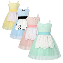 Платье-майка Золушки для девочек; платья принцессы для маленьких девочек; праздничные хлопковые летние платья нежного цвета для маленьких девочек; милая одежда