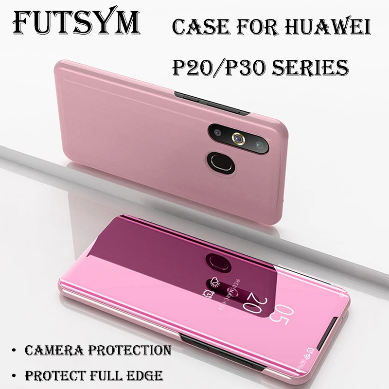 Luxury Smart Mirror Flip Leather Kickstand Case for Huawei P30 Wireless Charger P20 Lite Pro | Мобильные телефоны и