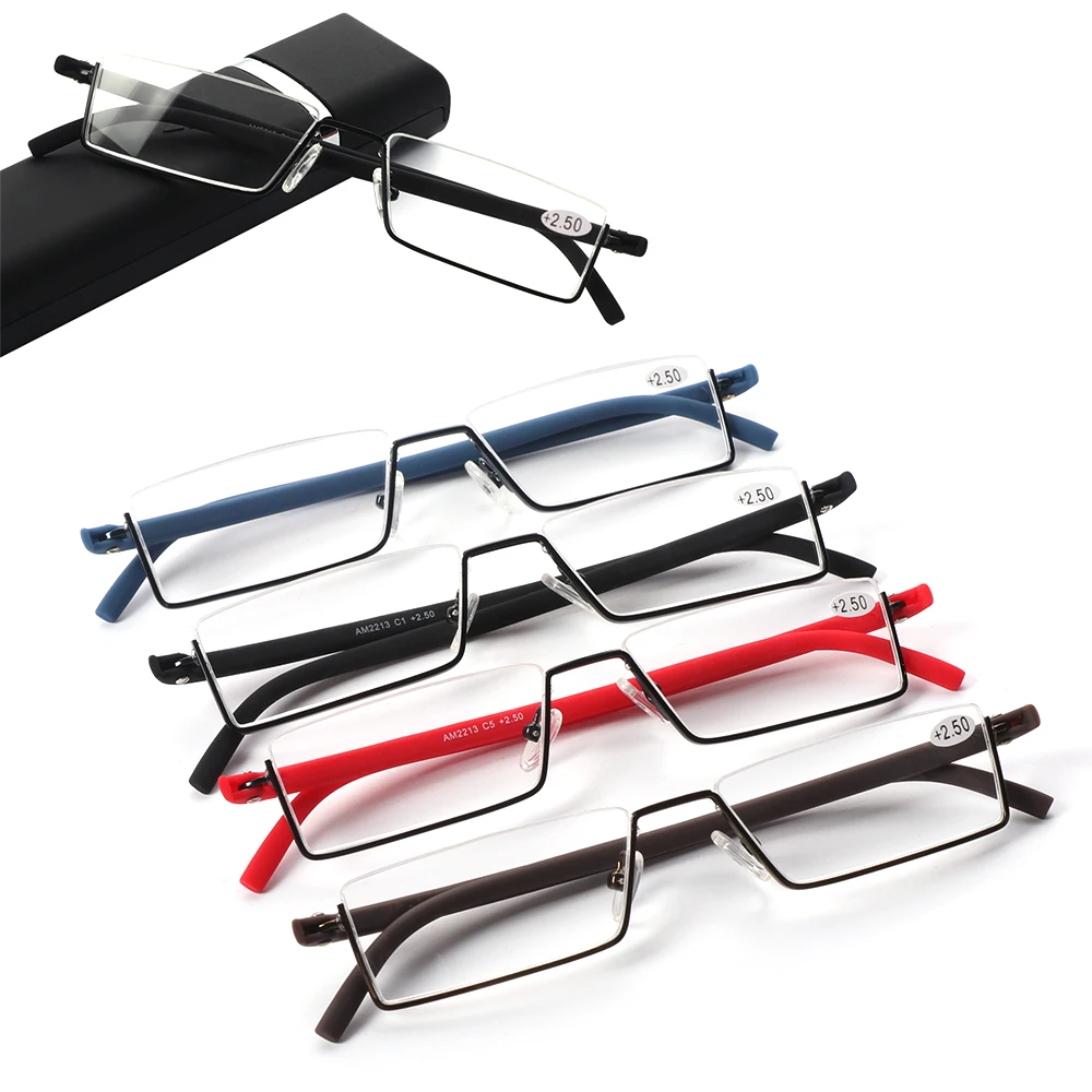 Unisex Portable Flexible Vision Care Ultralight Tr90 Half Frame Semi 