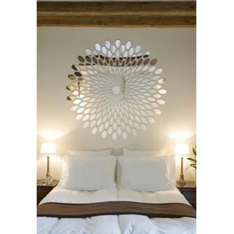 

Creative Art Geometric Pattern Petal DecorTV Background Wall Bedroom Corridor Wall Decor Self-adhesive Acrylic Mirror Wall Stick