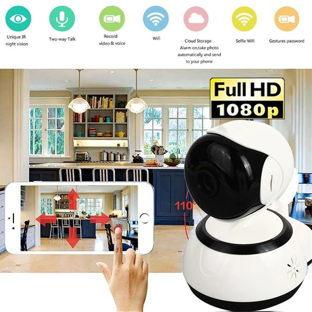 Giantree 1MP 1080P HD WIFI IP камера ночного видения CCTV поддержка 64 Гб TF Домашняя безопасность