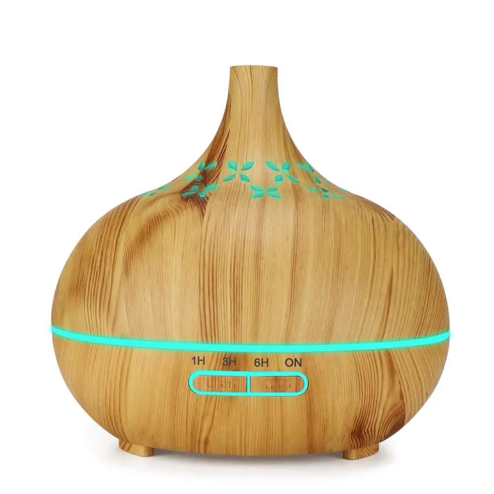 

Electric Aroma Air Diffuser Wood Ultrasonic Air Humidifier Essential Oil Aromatherapy Cool Mist Maker For Home Office LED Light