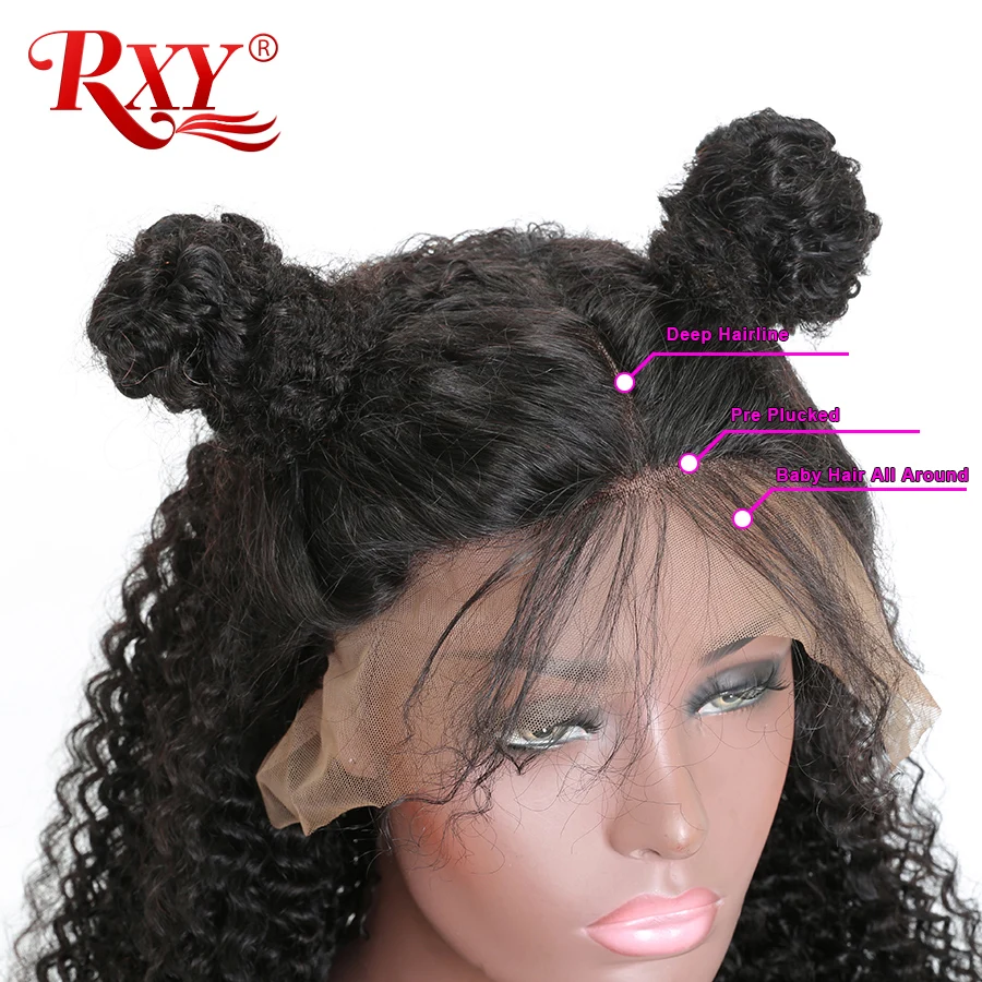 Brazilian Afro Kinky Curly Human Hair Wig With Baby Hair Preplucked Lace Front Human Hair Wigs For Black Women RXY Non Remy Hair (4)