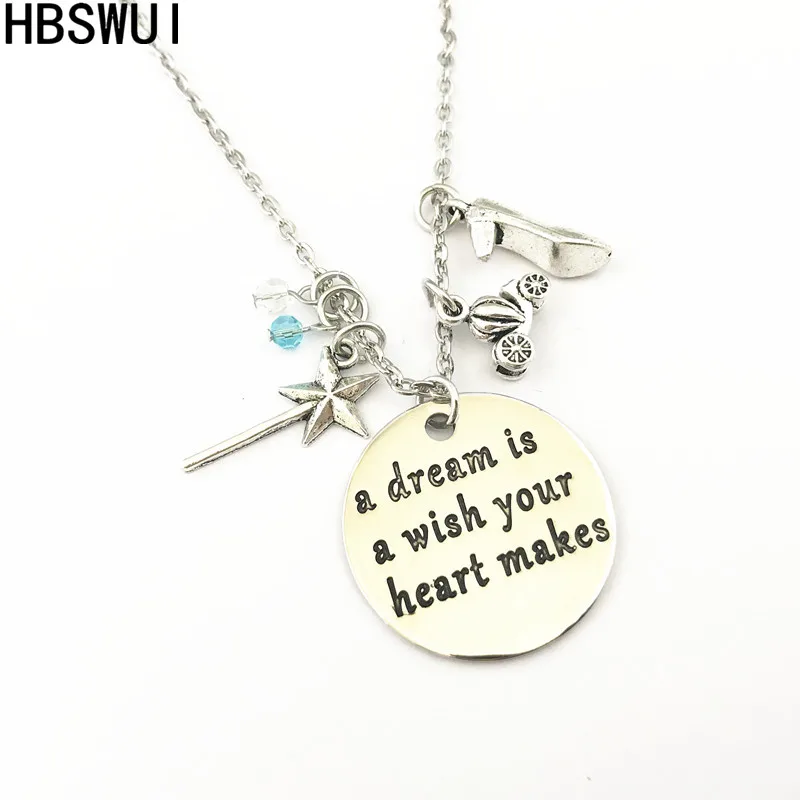 

HBSWUI Wholesale Free shipping 20pcs a lot Cinderella charm necklace HJIKBTWEW02
