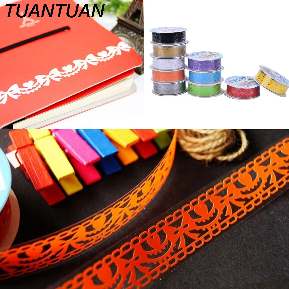 

TUANTUAN Hot Lace Candy ColorsTape Decoration Roll Decorative Sticky Paper Masking Tape Self Adhesive Tape