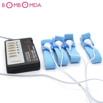 Male Penis Extender Enlargement Electro Shock Sex Set Electrical stimulation Cock Rings Medical Sex Toys O25