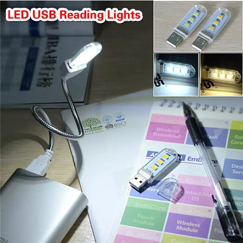 Мини USB светодиодная лампа портативный супер яркий книжный светильник 3