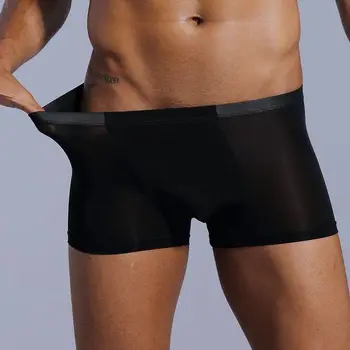 

Sexy men underwear Boxer shorts Ice silk u convex kilot male men's underpants cueca boxer homme slips Gay underwear