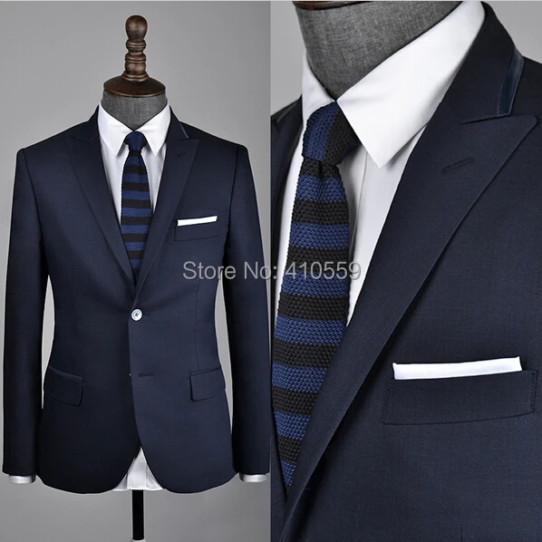 Модель года, мужской костюм темно-синего цвета, деловые мужские комплекты для офиса и свадьбы(пиджак+ штаны