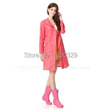 Japanese Fahion burberry quality womens Long Raincoats Pink Zipper Trench High end Fabric Woman Poncho Waterproof