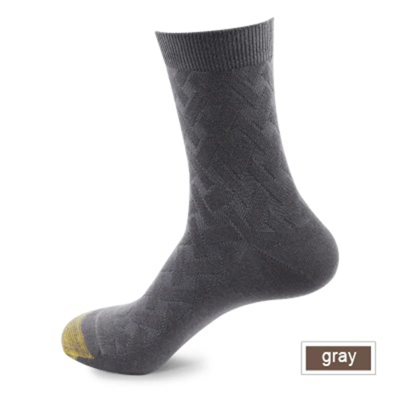 WMZHH 6 пар Высокое качество Деловое платье длинные носки мужские квадратные Компрессионные носки бамбуковые волокна дезодорирующие Дышащие носки - Цвет: 6 pairs gray