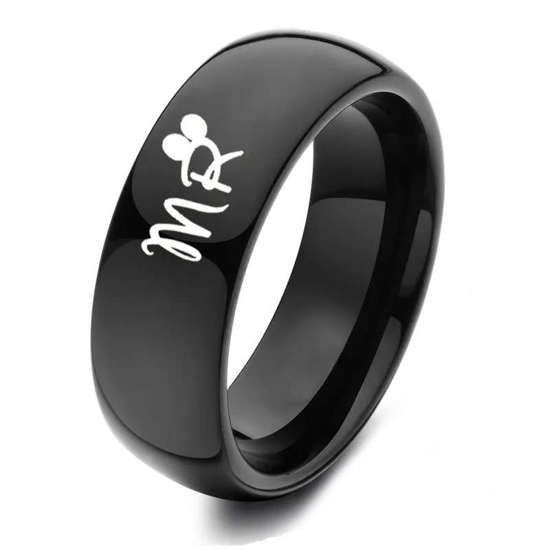 Мода DIY пара ювелирных изделий Mr and Mrs 316L из нержавеющей стали свадебные кольца для