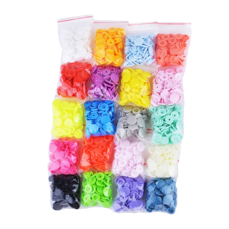 

300sets 20 Colors Mixed T5 12mm Fastener Kam Plastic Resin Snap Buttons Kit DIY Sewing Fabric Craft Tools
