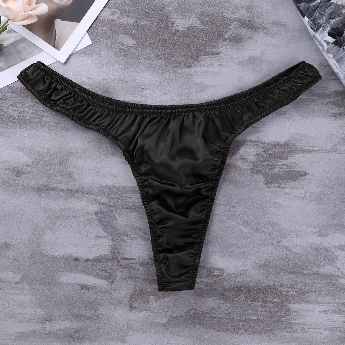 Hot Sale Sexy Gay men's Lingerie Soft Shiny Satin Bikini thongs sissy Underwear Underpants Panties for Lingerie Night