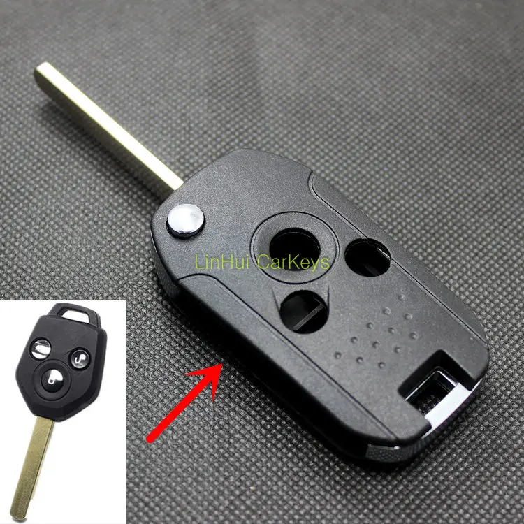 

PINECONE Key Case for SUBARU XV FORESTER OUTBACK LEGACY Car Key 3 Buttons Remote Key Shell Cover With Uncut Blank Blade 1Pc