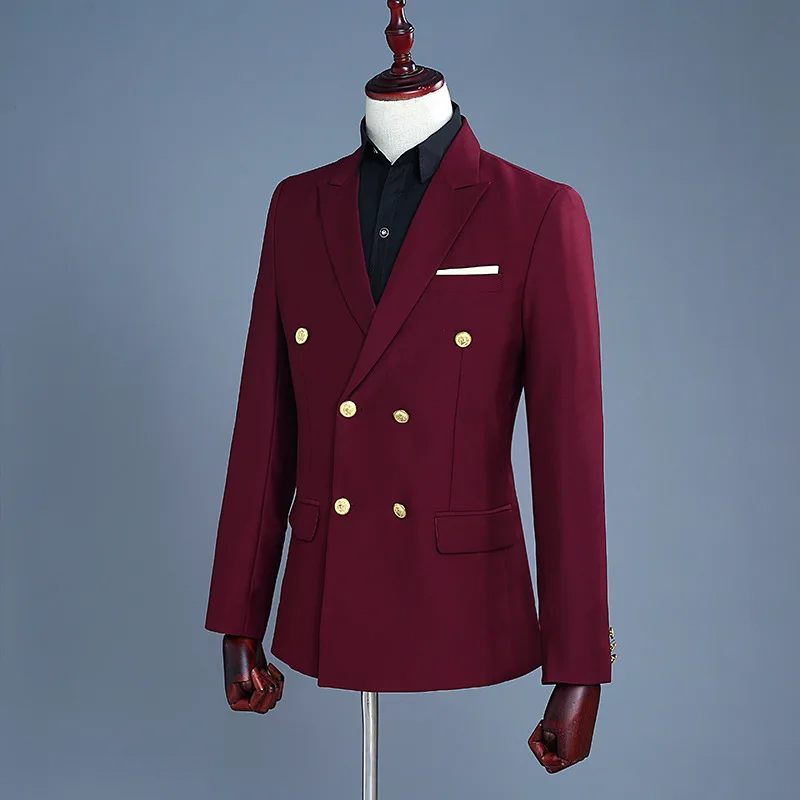 wine red double breasted suits Men 2019 Long sleeve men blazer with pant 2 pcs Party Wedding dress Suits Casual costume homme wine red double breasted suits Men 2019 Long sleeve men blazer with pant 2 pcs Party Wedding dress Suits Casual costume homme