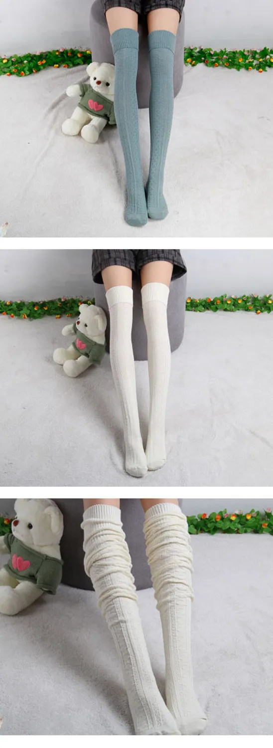 Feminino Sexy Over Knee Sock New Fashion Rain Boot Cuff Socks Long Thigh High Socks Meias Meninas SK80021+30 12