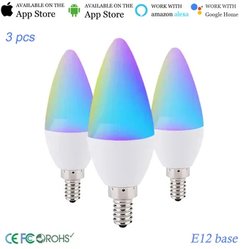 

E12 Wifi Smart Bulb Voice Conreol Smart Wifi Candle Light Alexa Echo Google Home IFTTT Tuya Smartlife