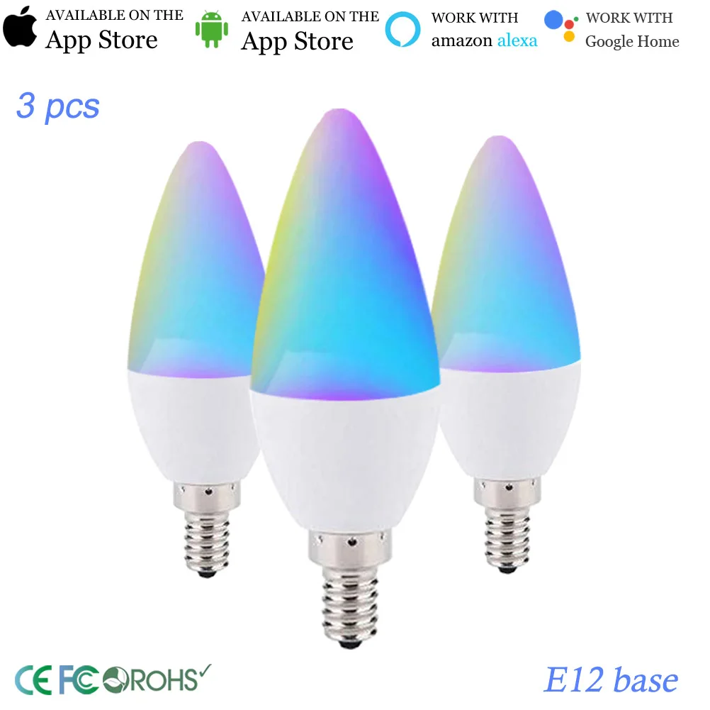E12 Wifi умная лампочка Голосовая лампа смарт свеча Alexa Echo Google Home IFTTT Tuya