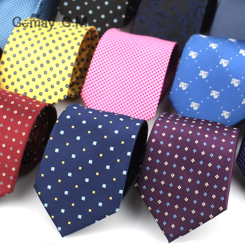 

Men Ties for Business Formal Wedding Necktie for Men 8cm Stripe Dots Neck Tie Fashion Suits Neckwear Jacquard Tie