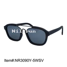 Luxury brand pilot syle silver polarized lens double matt grey metal nose bridge ebony wood sunglasses