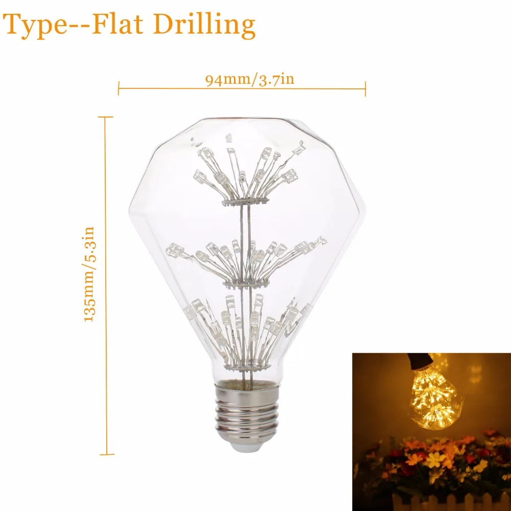 Лампада Винтаж светодиодные лампы Эдисона E27 220 В 3 Вт Bombillas плоские бурения светодиодные лампы Античная Ретро Стекло нити Лампочки 240 В