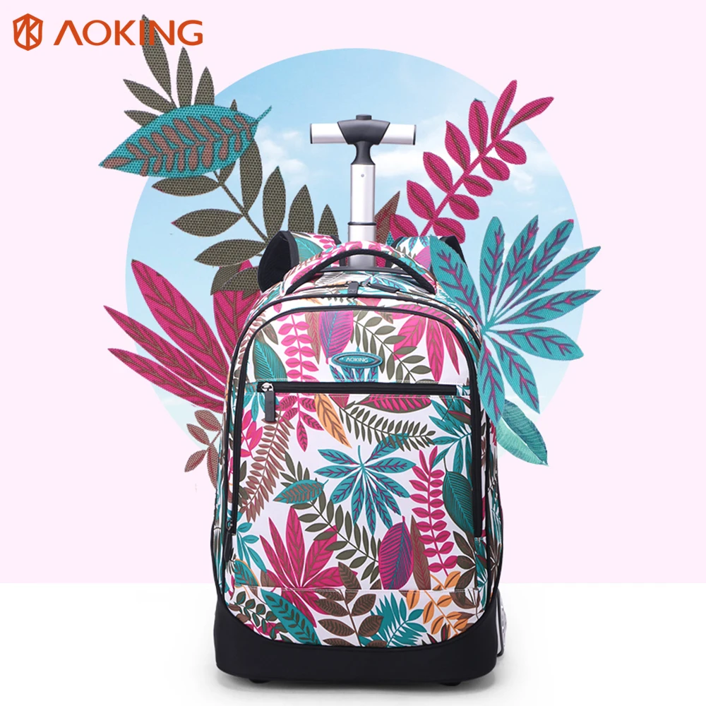 

Travel Trolley Backpack Large Capacity Luggage Leisure Backpack Women Wheeled Rolling Bag Waterproof Laptop Bckpack