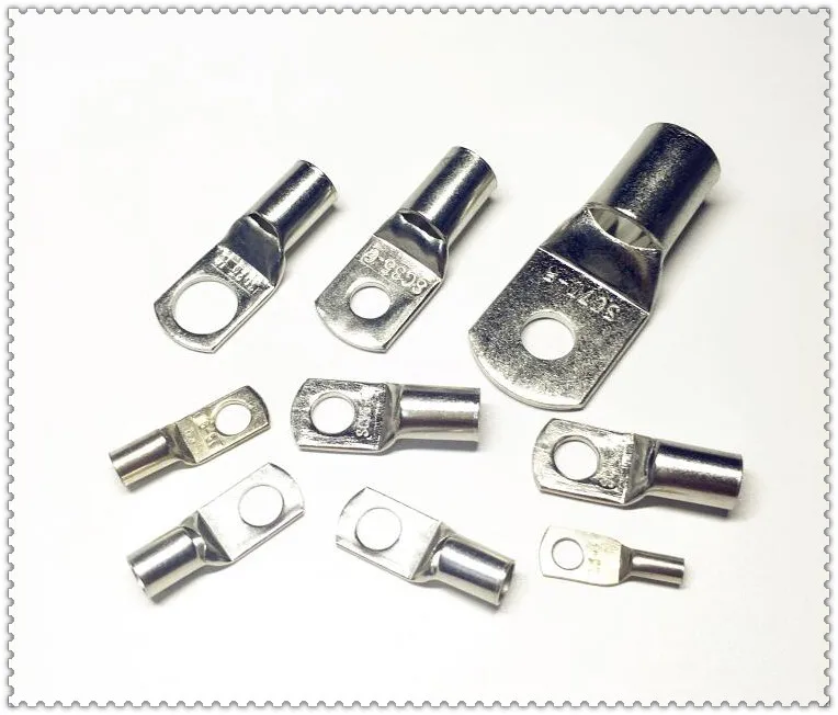 

100pcs/Lot SC 4-5 5mm Bolt Hole Tinned Copper Cable lugs Battery Terminals