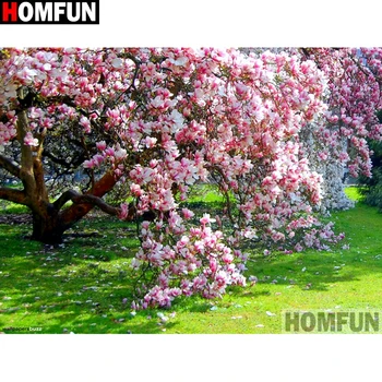 

HOMFUN Full Square/Round Drill 5D DIY Diamond Painting "Pink flower" Embroidery Cross Stitch 5D Home Decor Gift A14008
