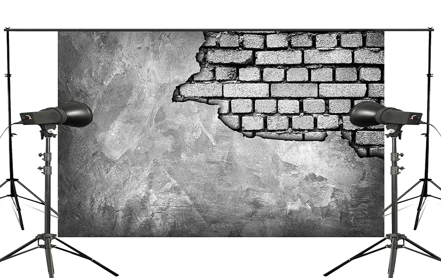 

Cracked Wall Showing Hidden Brick Wall Photo Background Child Photo Studio Retro Photography Backdrop 5x7ft