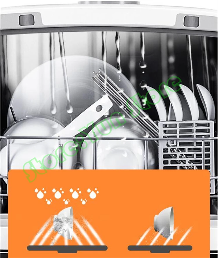 Excellent 220V Free Installation Dishwasher Home Automatic Desktop Mini Smart Brush Cleaning Machine Vegetable Fruit Tableware Cleaner 8