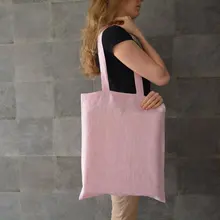 Розовый холст настроить Logo Tote многоразовые хлопка Для женщин хранения сумка для покупок Сумки