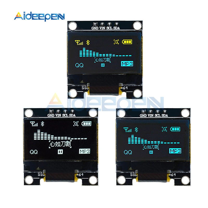 

0.96 inch IIC I2C Serial OLED Display Module 128X64 I2C SSD1306 Ultra Low Power LCD Screen Board GND VCC SCL SDA for Arduino DIY
