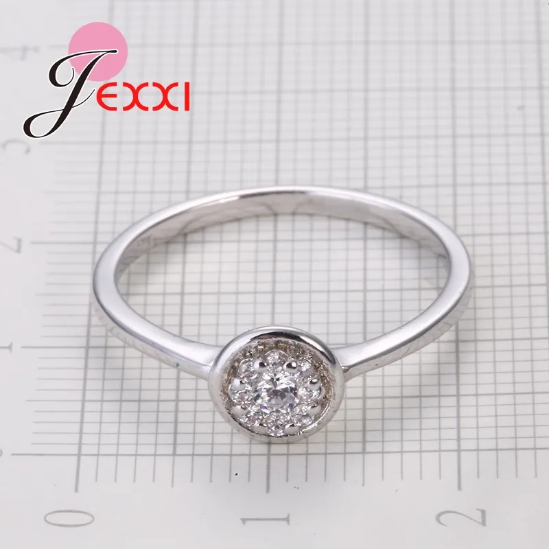 JEXXI Vintage S90 Silver Engagement Party Rings Women/Girls Size 7/8/9 New Fashion Design Wedding Finger Ring Jewelry