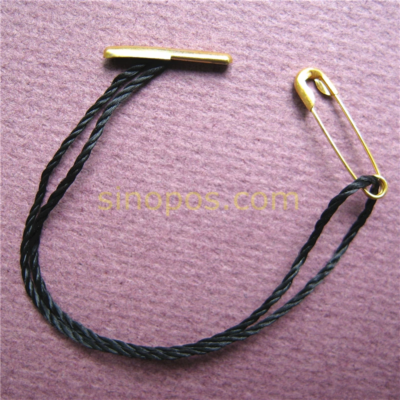 

Premade Hang Tag Barbed String With Safety Pin, garment clothes price tags ticket cord thread rope metal T-ends barbs seal tag