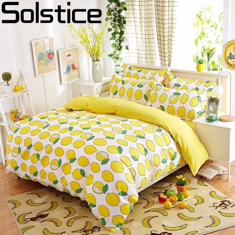 

Solstice Home Textiles Cartoon Bed Linen Flower Fruit Stripe Fashion Bed Set 3pcs/4pcs Bed Linen Bed Set Duvet Cover 50