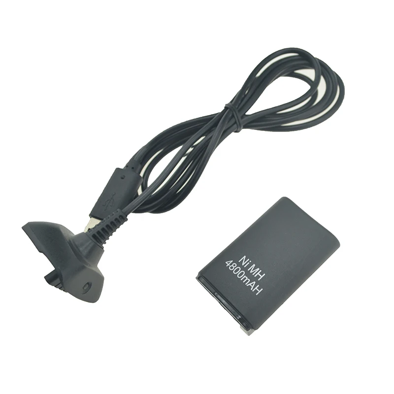 Для microsoft Xbox 360 беспроводной контроллер 4800 мАч перезаряжаемый аккумулятор комплект+ зарядный кабель