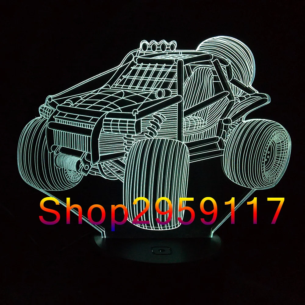 Us 15 21 10 Off Cool 3d Car Lamp Visual Led Night Lights Usb Chariots 3d Lights Colorful Remote Baby Bedroom Suvs Night Light Creative Gift In Led