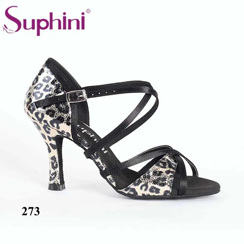 Suphini/Обувь для латинских танцев для женщин; женская Обувь для бальных танцев; атласная профессиональная обувь для сальсы - Цвет: Gold 8.5cm heel(23)
